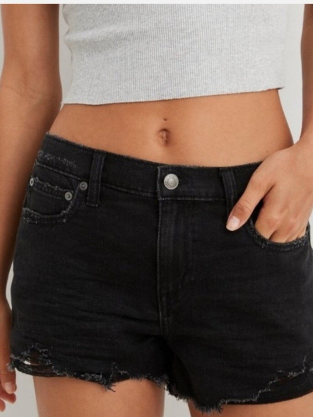 Aerie Women's Daydream Denim Jean Shorts Black ** Medium **